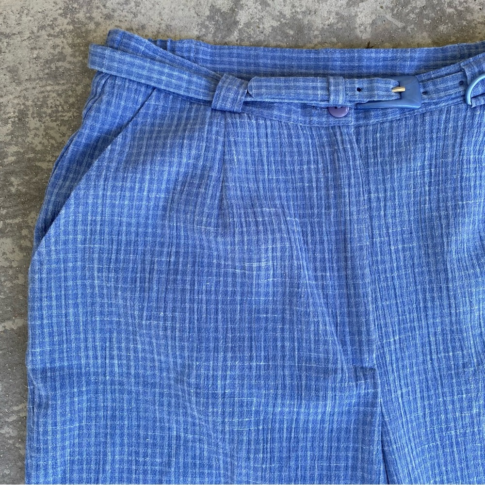 Vintage Lana Lee Petite Belted Plaid High Waisted Pants